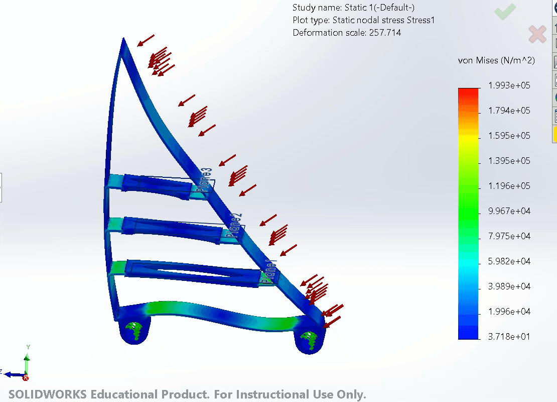 Static stress simulation of the final gripper design